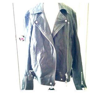 All Saints size 8 charcoal leather jacket